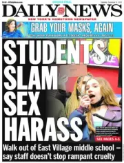 NEW YORK DAILY NEWS NEWSPAPER STUDENTS SLAM SEX HARASS NO CAN' DO 12/11/21