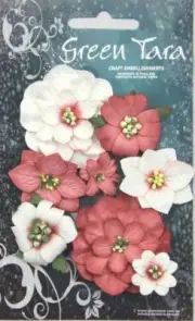 Green Tara - Fantasy Blooms - Mixed paper flower- Red
