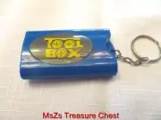 Blue TOOL BOX Key Chain that opens to usable emergency tools * NEW w Gift Box *