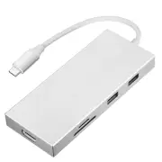 7-IN-1 Multifunctional Type-C Hub Adapter Docking Station with USB3.0 Type-C 3.1 PD 4K HDMI-Compatible SD/TF Card Reader