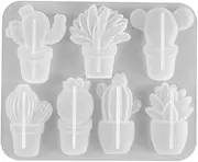 IWOWHERO 1Pc Silicone Cactus Mold for DIY Crystal Epoxy Crafts Create Unique Cactus Shaped Ornaments for Home Decor Gardens and Miniature Projects