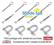 SR4-8mm Shade Sail 8mm Installation Accessory Kit 12pcs Square/Rectangle eyebolt