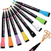 YUNAI Liquid Chalk Markers for Blackboards Magnetic, 8PCS Dry Erase Glass Markers Chalk Pen for Chalkboard and Glass, Fine Tip Neon Color Erasable Markers