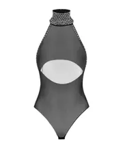 CRYSTAL TURTLE NECK BODYSUIT S,M Gray