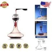 Fast Aeration Wine Decanter & Filter - Hand-Blown Lead-Free Gift for Wine Lovers