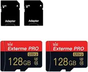 128GB Micro SD Card Class 10 Micro SD Memory Cards with SD Adapter High Speed Mini SD Card for Smartphones/Camera/Tablet 2-Pack