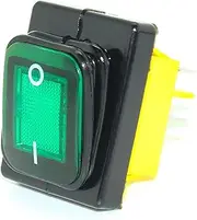 KLVN KCD4 T85 220V 30A Heavy Duty red Blue Green IP68 Waterproof led Toggle Switch 4pins on Off Marine Freeze Rocker Switch (Color : Green, Size : 12v)