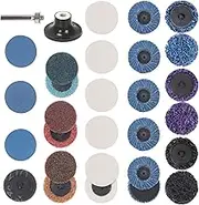 30Pcs Sanding Discs Set, 2" Quick Change Discs with 1/4" Shank Holders, Wool Discs, Flap Discs 40-120 Grit, Die Grinder Surface Prep Strip Grind Polish Burr Finish Rust Paint Removal