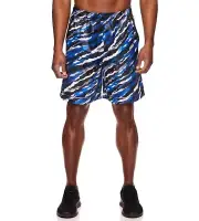 AND1 MEN'S BASKETBALL GYM WORKOUT SHORTS BLUE BLACK HOOK-UP 8” INSEAM SIZE 2XL