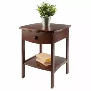 Walnut Nightstand Bedside Table Drawer End Side Storage Shelf Bedroom Furniture
