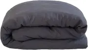 Bambury Linen Quilt Cover Set, Double Bed, Charcoal