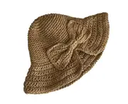C14 Outdoor Ladies Spring and Summer Sun Hat Seaside Beach Hat Bow Woven Foldable Straw Hat Sun Hat Sun Hat for Women