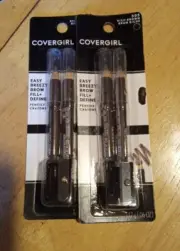 Two, CoverGirl Easy Breezy Brow Fill + Define 2 Pack Pencils-#505 Rich Brown