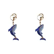 2x LVD Metal Whale Keyring Keychain Hanging Charm Women's Accessory 7cm Blue
