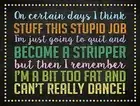 On Certain Days I Think Stuff This Stupid Job... funny fridge magnet (og)