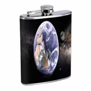 Earth Em1 Flask 8oz Stainless Steel Hip Drinking Whiskey