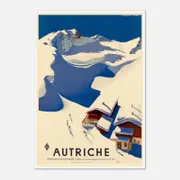 Galrie Austria Autriche Vintage Ski Poster - Retro Art from the Mid-20th Century Artwork, Poster Only, A4 21 x 30cm (8 x 12inch)