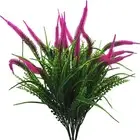 Artificial Plants Flowers Fake Outdoor UV Resistant Plants Faux Plastic Green...