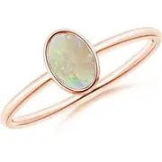 Classic Bezel-Set Oval Opal Ring
