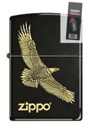 Zippo 7793 eagle flying black Lighter + FLINT PACK