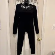 NWT Mooslover Long Sleeve Black Jumpsuit Ribbed Seamless w/Thumb Holes Size 2XL