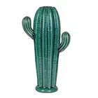A and B Home Saguaro Ceramic Cactus Accent Blue