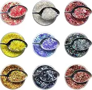 9 Pcs Mica Particle Multi Purpose Arts Crafts Dip Nail Holographic Nail Powders Sequin Colors