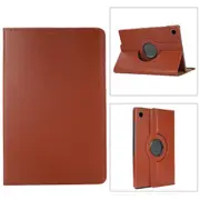 For Samsung Galaxy Tab A8 10.5in (2021) Case, Rotatable Lychee Texture PU Leather Case, Brown