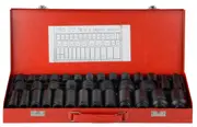 35pcs 1/2" Drive Deep Impact Socket Tool Set Metric Garage Workshop Tools 8-32MM