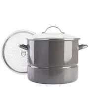 Kenmore 16qt Enamel on Steel Stock Pot with Steamer & Lid