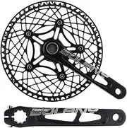 Bike Crankset, 170mm Hollow Integrated Folding Bike Crankset 130BCD Aluminum Alloy Crank Arm Set Fit for 8/9/10/11 Speed 53/56T Single Chainring