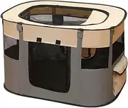 Pet Play Pen - Foldable Puppy Playpen | Portable Pet Tent | Lightweight Pop-Up Cat & Dog Kennel | Easy-Clean Mesh Enclosure | Portable Pet Tent Cat Kennel For Travel Patio Apartment Daily Indoor Outdo