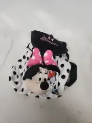 Disney MINNIE MOUSE PLUSH HEAD DOLL BACKPACK White & black Tote Bag NEW!!