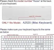 Skin for 2021 New Apple iMac Magic Keyboard (Model: A2520) with Keyboard Cover S