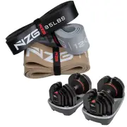 NonZero Gravity PowerDyne 55lbs Adjustable Dumbbells & 3-Pack Resistance Bands