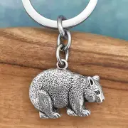 Wombat Souvenir Pewter Keyring Keychain Australiana Gift, Australian Made