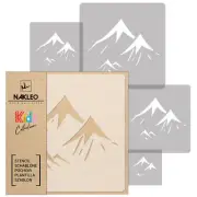 5x reusable PLASTIC Stencils / 13.4" to 3.5"/ Nursery KIDS Template / MOUNTAIN