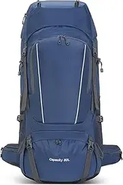 SOUUXIU 80L Hiking Backpack (with rain Cover) Watertight Large Camping Backpack