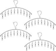 Pafunepu Stainless Steel Clothes Drying Rack with 10 Clips for Drying Socks, Towels, Diapers, Bras, Baby Clothes, Underwear, Socks, Gloves (4 Pack)