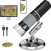 [Bysameyee] 4K 3840x2160P Wireless Digital Microscope, Handheld HD USB Microscope Inspection Camera Endoscope 40x-1000x Magnification, Compatible with iPhone iPad Android Phone Tablet Windows Mac PC