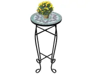 Mosaic Side Table Plant Table Green White