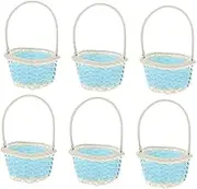 CRILSTYLEO 6pcs Woven Shower Candy present Baskets Decorative Storage Baskets with Handle Stylish and Lightweight for Weddings Parties and Home Organization