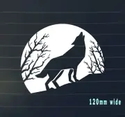 Car Sticker white moon Howling Dog Wolf Tribal Bumper Stickers Vinyl Decal