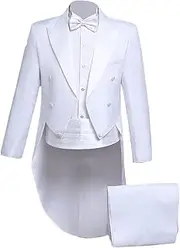 [DGHM-JLMY] Men's Tuxedo Magic Show Costume Long Tailcoat Wedding Party Suits Slim Fit Peak Lapel Suit Tux Pants Tail Coat