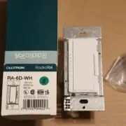 One New Lutron RadioRa RA-6D-WH White Dimmer Lighting Control Switch More Avail