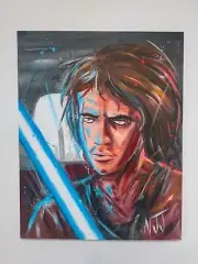 (UV-Glow) Anakin Skywalker Acrylic Painting- 22x28 inches. Star War Art- JEFFERS