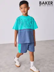 Baker by Ted Baker Colourblock T-Shirt And Shorts Set (F99230) | $65 - $69