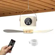 Lighted Ceiling Fan With Remote, Light Up Tent Ceiling Fan 3600mAh With Remote Control, USB Rechargeable Camping Blower With Timer, 4 Speeds, Removable For Living Room