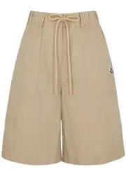 Moncler Cotton-blend Shorts, Shorts, Beige - 12 12