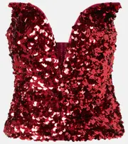 [Self-Portrait] Self-Portrait Sequined corset AU 14 red